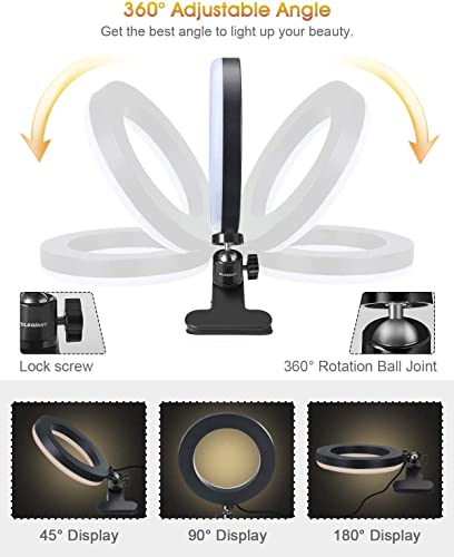 1080p Full Hd Webcam and  LED Ring Light 6" with Tripod Stand Bundle
