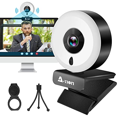 1080P Full HD Webcam, Streaming Webcam with Microphone,Web Camera with Light, H.264 Webcam,Plug and Play USB Webcam for Zoom Meeting Skype Teams, PC Mac Laptop Desktop Computer and FaceTime