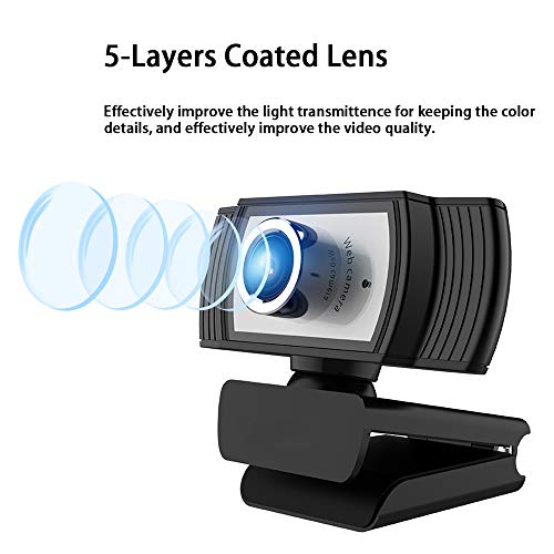 Webcam with Microphone for Desktop,1080P Webcam USB Mac,Webcams for Zoom Meeting Skype YouTube Facebook Live Hangout, Webcam for Desktop Widescreen Video Calling and Recording