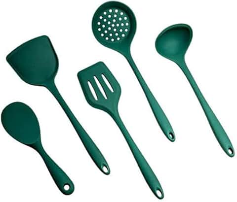 Green 5-Piece Silicone Kitchen Utensil Set