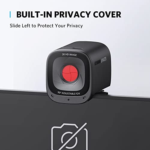 PowerConf C200 2K Mac Webcam, Webcam for Laptop, Computer Camera, with AI-Noise Canceling Microphones, Stereo Mics, Adjustable Field of View, Low-Light Correction, Built-in Privacy Cover