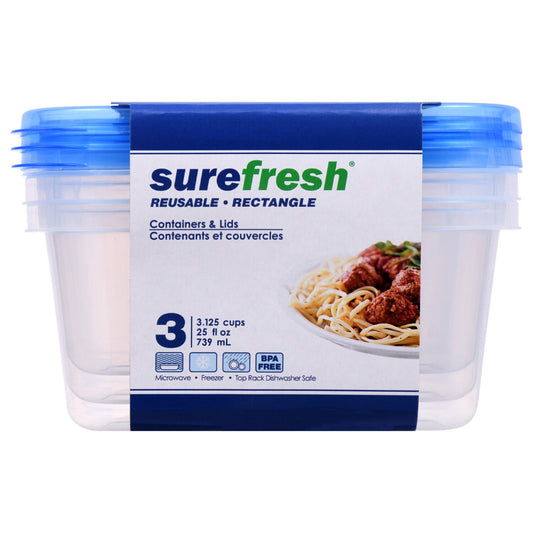 Rectangular Storage Containers, 3-ct. Packs (Pack of 24)