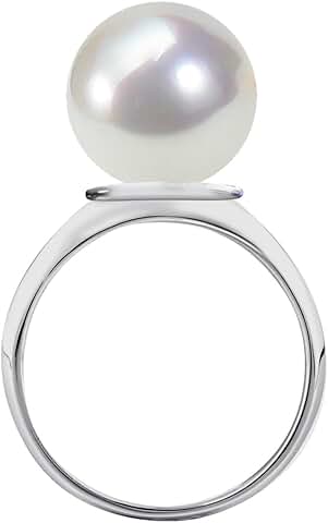 Sterling Silver Shell Pearl Bead Adjustable Ring