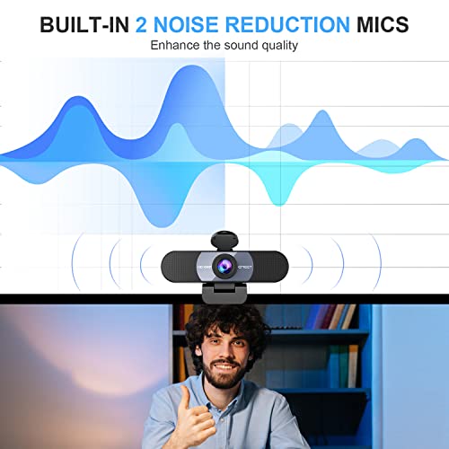 1080P HD Webcam - C960 Web Camera with Microphone, 90POV PC Camera w/2 Noise-canceling Mics &Privacy Cover, Plug & Play USB Webcam for Video Callling, Zoom/Skype/Facetime,PC/Mac/Laptop - Grey