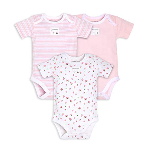 uni   Bodysuits, 3-pack Long & Short-sleeve One-pieces, 100%  Cotton Bodysuit, Tossed Tulips, 6 Months US