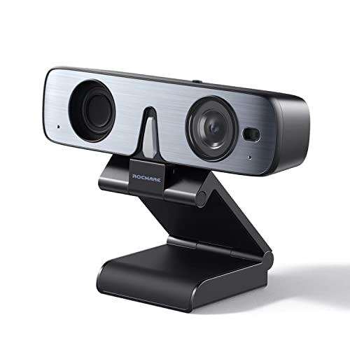 RC08 Webcam, 1080P Webcam with Microphone & Speaker, [5X Faster TOF Autofocus] USB Web Camera for Desktop Computer, HD Webcam for Streaming, Conferencing, Gaming,90Wide-View,Privacy Cover