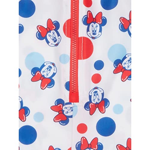 Minnie Mouse Baby Girls One-Piece Rashguard Swimsuit (0/3 Months) Blue