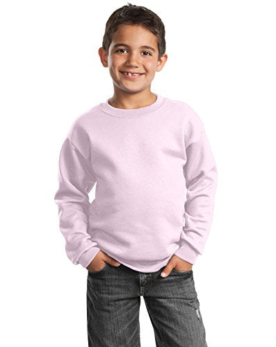 Port & Company Boys' Crewneck Sweatshirt XS Pale Pink