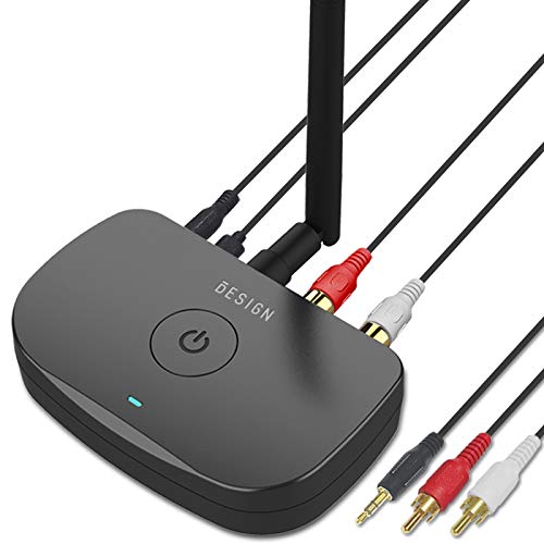 BE-RCA Bluetooth Audio Adapter for Wired Speakers Black