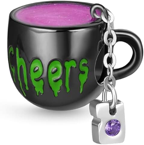 Halloween Witch Tea Cup Charm for Bracelet or Necklace