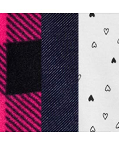 Baby Infant Heartfelt Plaid 3-Piece Leggings Set Outfit - Fuchsia