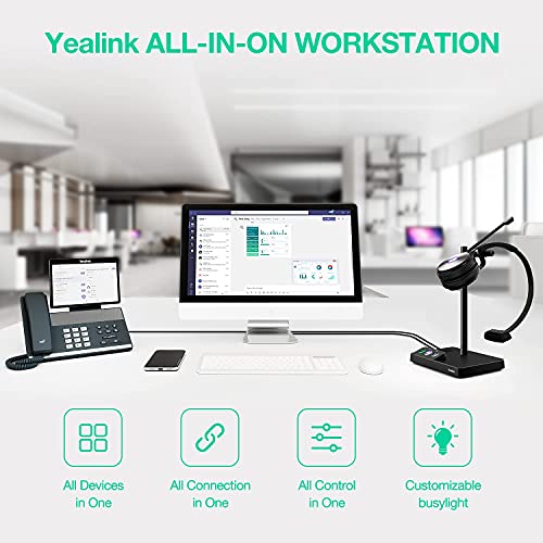 WH62 Wireless Headset with Microphone for PC Computer Laptop Zoom Teams Headset for Office IP VoIP Phones DECT Headset SIP Phone for Unified Communication