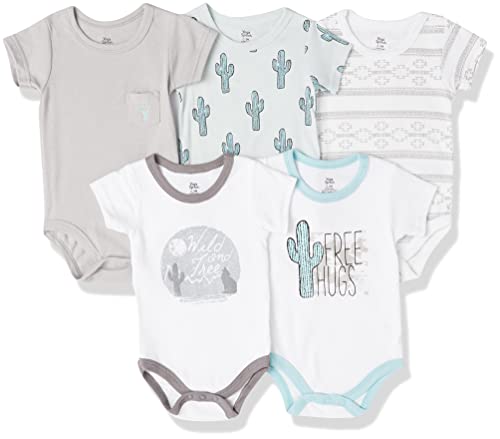 Cotton Bodysuit, 5 Pack, Free Hugs, 0-3 Months
