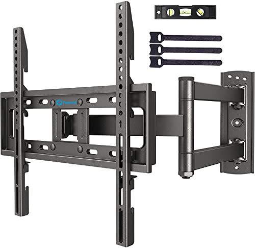 UL Listed Full Motion TV Wall Mount for Most 23-60 inch LED LCD OLED Flat & Curved TVs up to 88lbs, Single Articulating Arm, Adjust Bracket Height, Extension, Max VESA 400x400mm, PIMF9