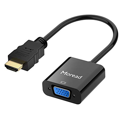 HDMI to VGA, Gold-Plated HDMI to VGA Adapter (Male to Female) for Computer, Desktop, Laptop, PC, Monitor, Projector, HDTV, Chromebook, Raspberry Pi, Roku, Xbox and More - Black