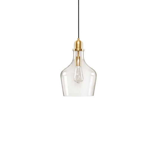 Auburn Modern Pendant Lighting  Gold Base, Bell Shaped Gl Shades Chandelier, Gold/Clear