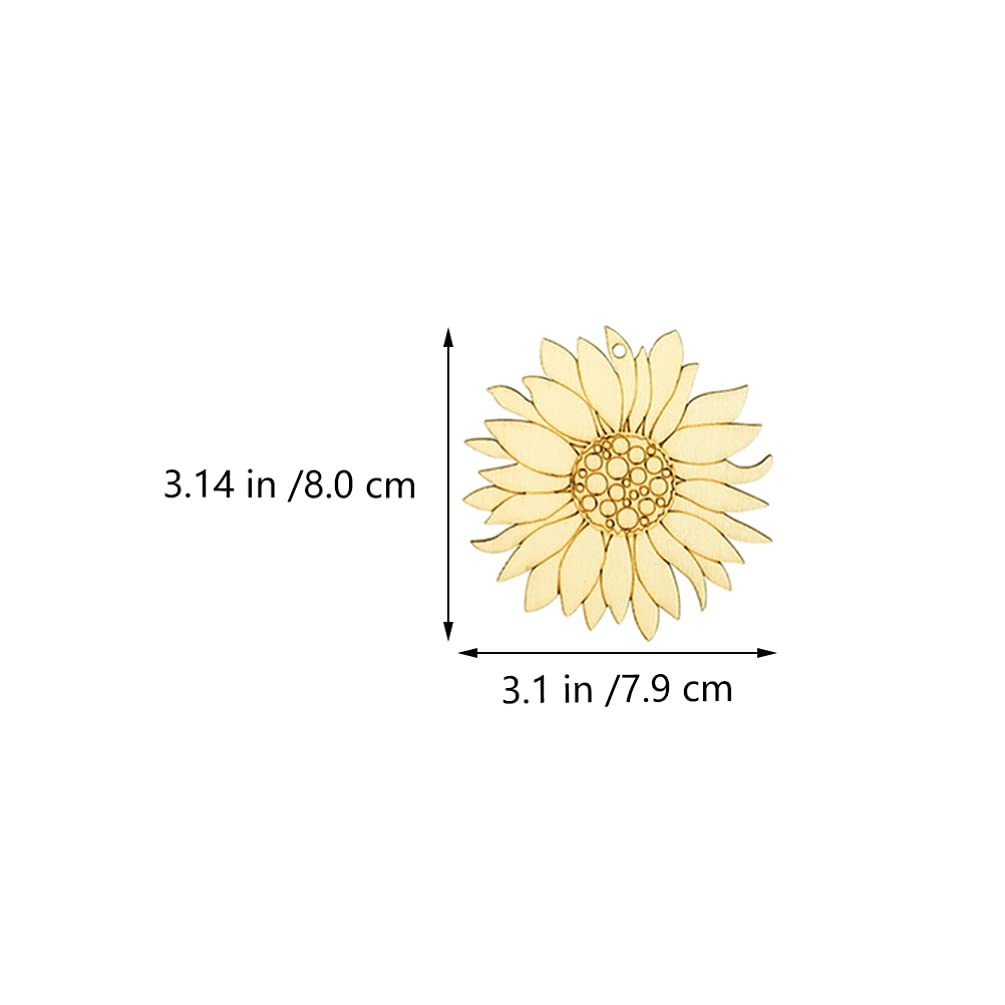 20pcs Wooden Sunflower Slices for DIY Painting and Decoration