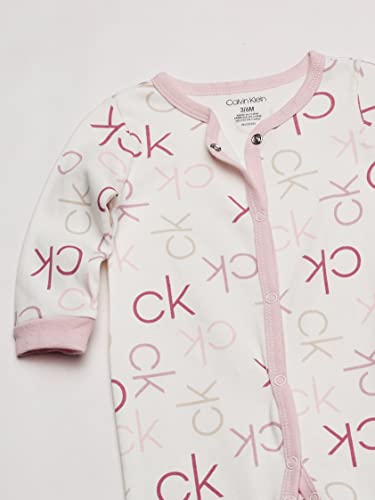 Baby Girls' Coverall Footed, Egret All Over Print, 3-6 Months