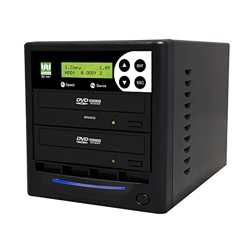1 to 1 24X DVD Duplicator SATA CD DVD Burner - Standalone Copier Duplication Tower WY-S1T-DVD-BK