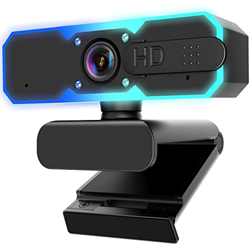 Streaming Webcam,1080P/60FPS HD Gaming Webcam with Fill Light and Microphone,autofocus Streaming Webcam