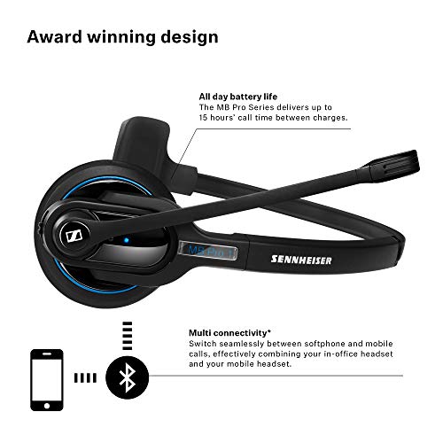 MB Pro 1 (506041) - Single-Sided, Wireless Bluetooth Headset | For Mobile Phone Connection | w/ HD Sound & Noise Cancelling Microphone (Black)