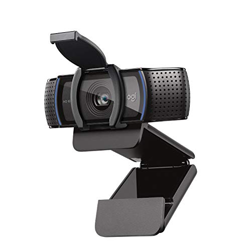 C920S HD Pro Webcam, Full HD 1080p/30fps Video Calling, Clear Stereo Audio, HD Light Correction, Privacy Shutter, Works with Skype, Zoom, FaceTime, Hangouts, PC/Mac/Laptop/Tablet/XBox - Black
