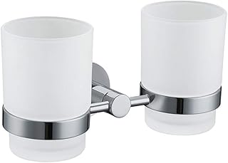 Double stainless steel toothbrush and razor holder