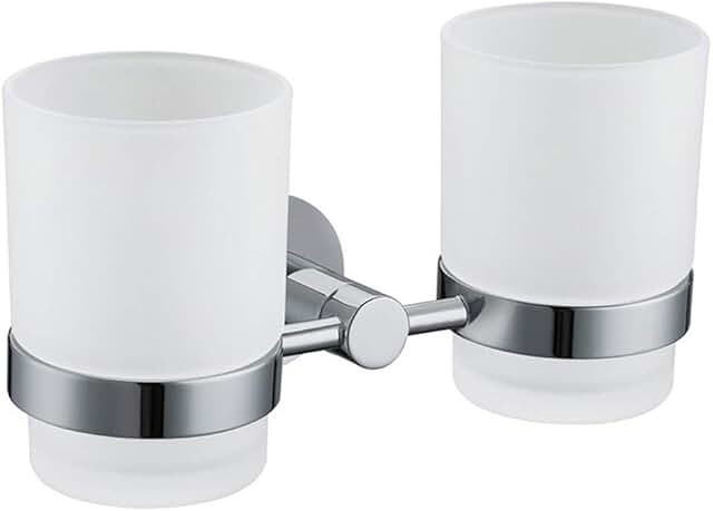 Double stainless steel toothbrush and razor holder