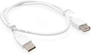 2ft White USB 2.0 A-Male to A-Female Extension Cable