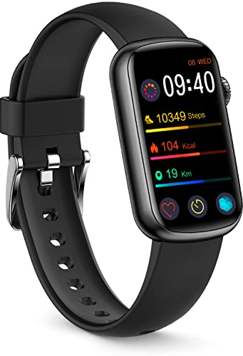 Slim Fitness Tracker with Blood Oxygen SpO2, Blood Pressure, 24/7 Heart Rate and Sleep Tracking, IP68 Waterproof Activity Trackers and Smart Watches with Step Tracker, Pedometer for Women Kids