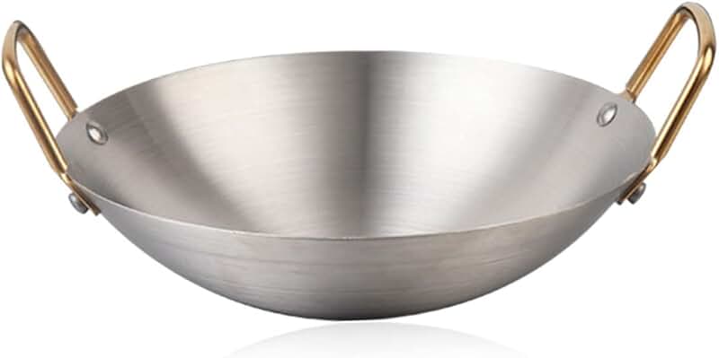 Stainless Steel Dry Pot with Dual Handles for Home Kitchen
