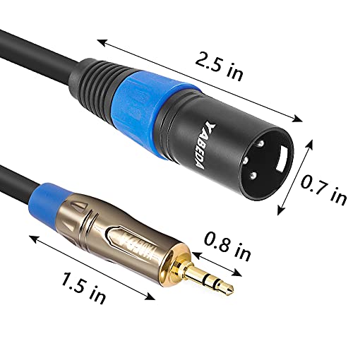 1/8 to XLR Cable, Unbalanced Mini Jack TRS Stereo Male to XLR Male Adapter Microphone Audio Cable (3.5mm to XLR) - 3 feet