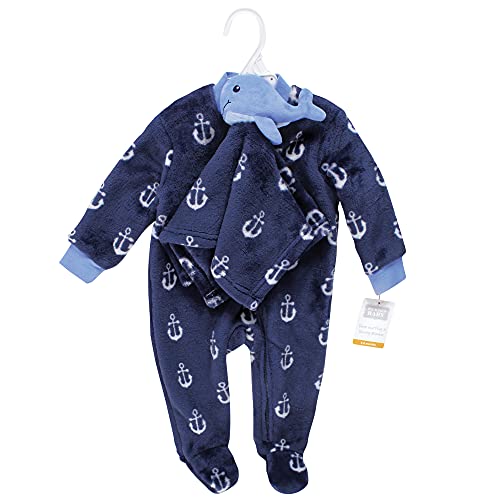 Flannel Plush Sleep and Play and Security Toy, Whale Anchor, 0-3 Months