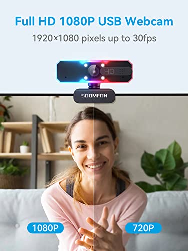 (with Gaming 1080P Webcam) USB Microphone with Gaming 1080P Webcam with RGB Light in Bundle