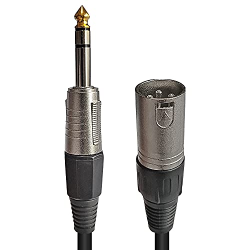 1/4 (6.35mm) TRS to XLR Balance Male Audio Cable for audio interface, Guitar Microphone, patch and speaker monitor (15ft)