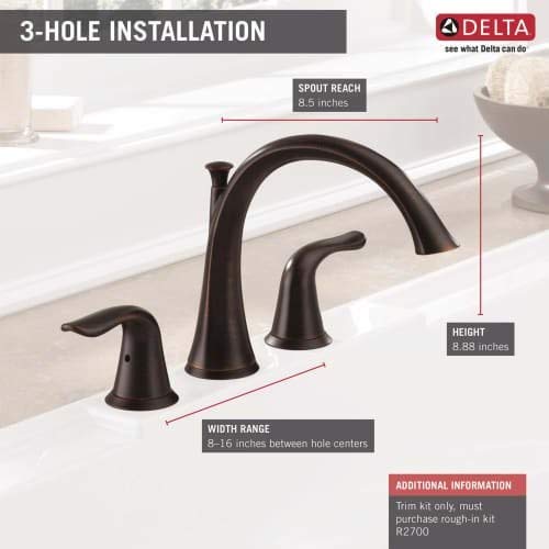 T2738-CZ Lahara Roman Tub Trim, Champagne Bronze