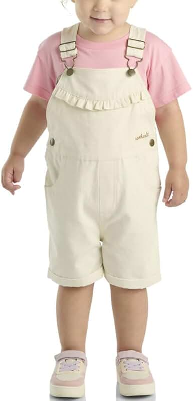 Girls' Canvas Ruffle Front Shortall
