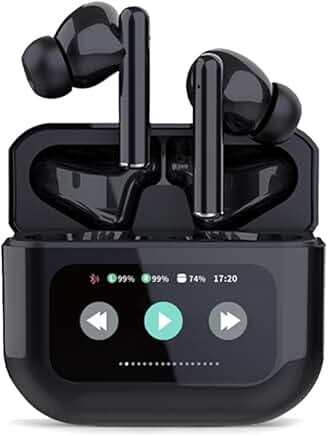 Wireless Bluetooth 5.4 Earbuds with Touchscreen and HiFi Sound