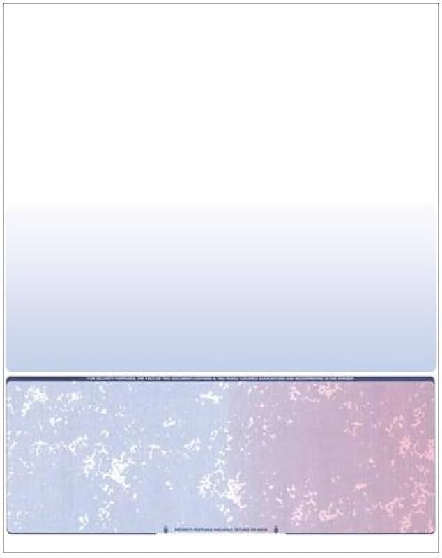Business Voucher Check Stock, 500 Sheets, Blue/Red Prismatic