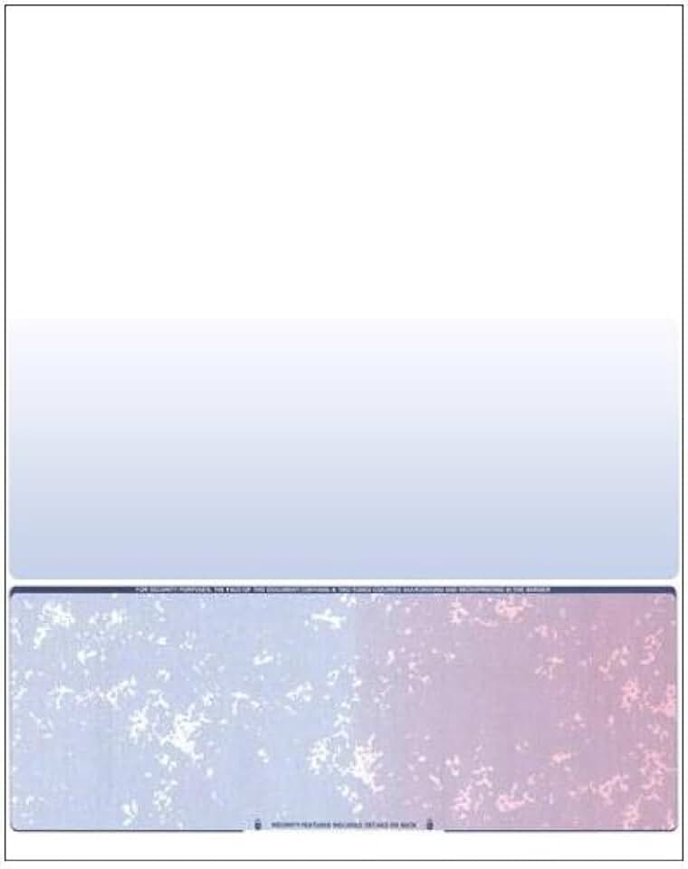 Business Voucher Check Stock, 500 Sheets, Blue/Red Prismatic
