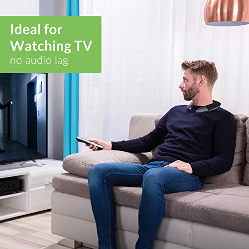 Torus Wearable Wireless Neck Speaker, Bluetooth 5.0, aptX HD, Low Latency, Personal Neckband Speakers with Retractable Earbuds, Superb Audio Quality, 3D Surround Stereo for Music TV (NB05)