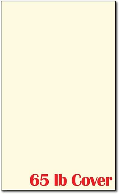 Cream Cardstock, 65 lb, 100 Sheets, Legal Size
