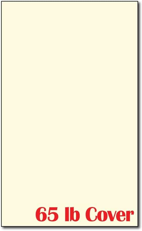 Cream Cardstock, 65 lb, 100 Sheets, Legal Size