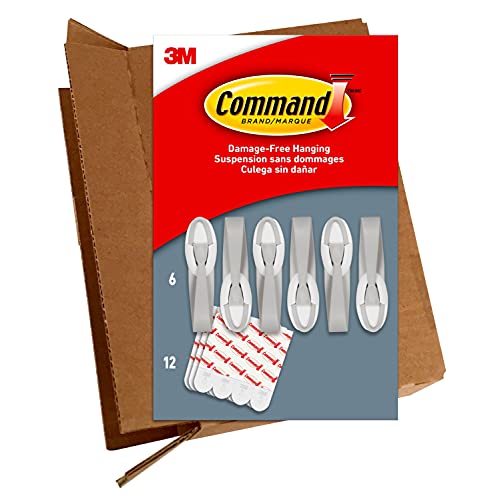 Cord Bundlers, Damage Free Hanging Cord Organizer, No Tools Cord Bundler for Hanging Electrical Cables, 6 Gray Cord Bundlers and 12 Strips