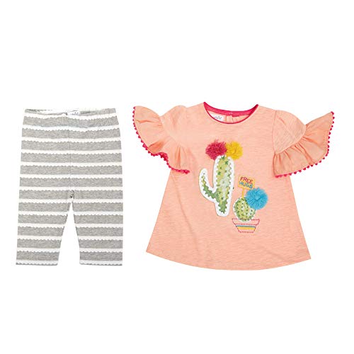 Baby Girls Cactus Tunic and Capri Short Sleeve Two Piece Play Set, Multi, 0-6 Months