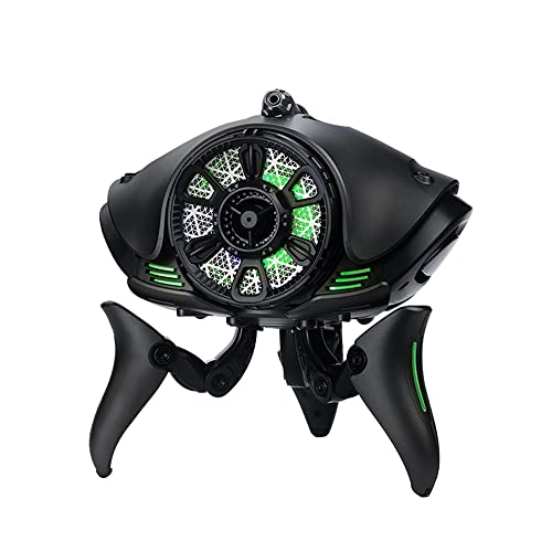 Bluetooth Speaker-Invasive Species Shaped Desk Speakers Wireless Subwoofer Machine with LED Light Effect Suitable for Computer/TV/Mobile Phone (Black Green Light)