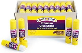 Washable White Glue Sticks, 50 Pack