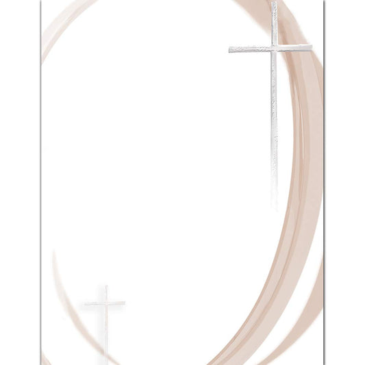 Swirls and Cross Letterhead, 80 sheets, 8.5"x11"