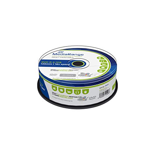MR407 DVD-R 4.7GB 16x (25) White Cake Box Ink Jet Printable