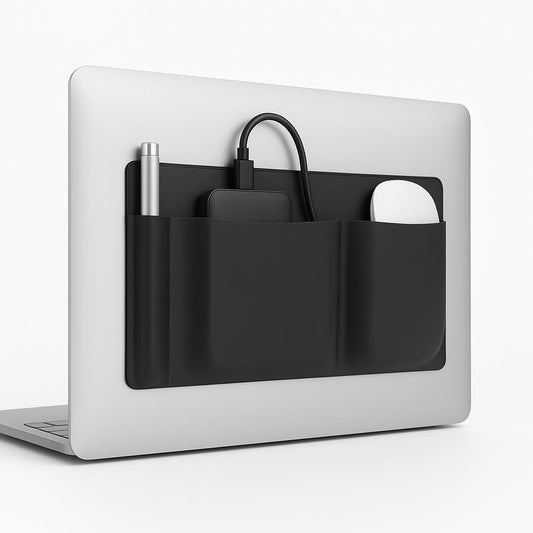 Slim 3-Pocket Adhesive Organizer for Laptop Accessories
